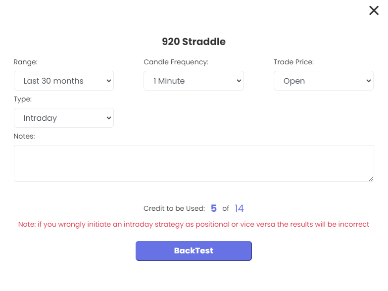 Backtest Parameters